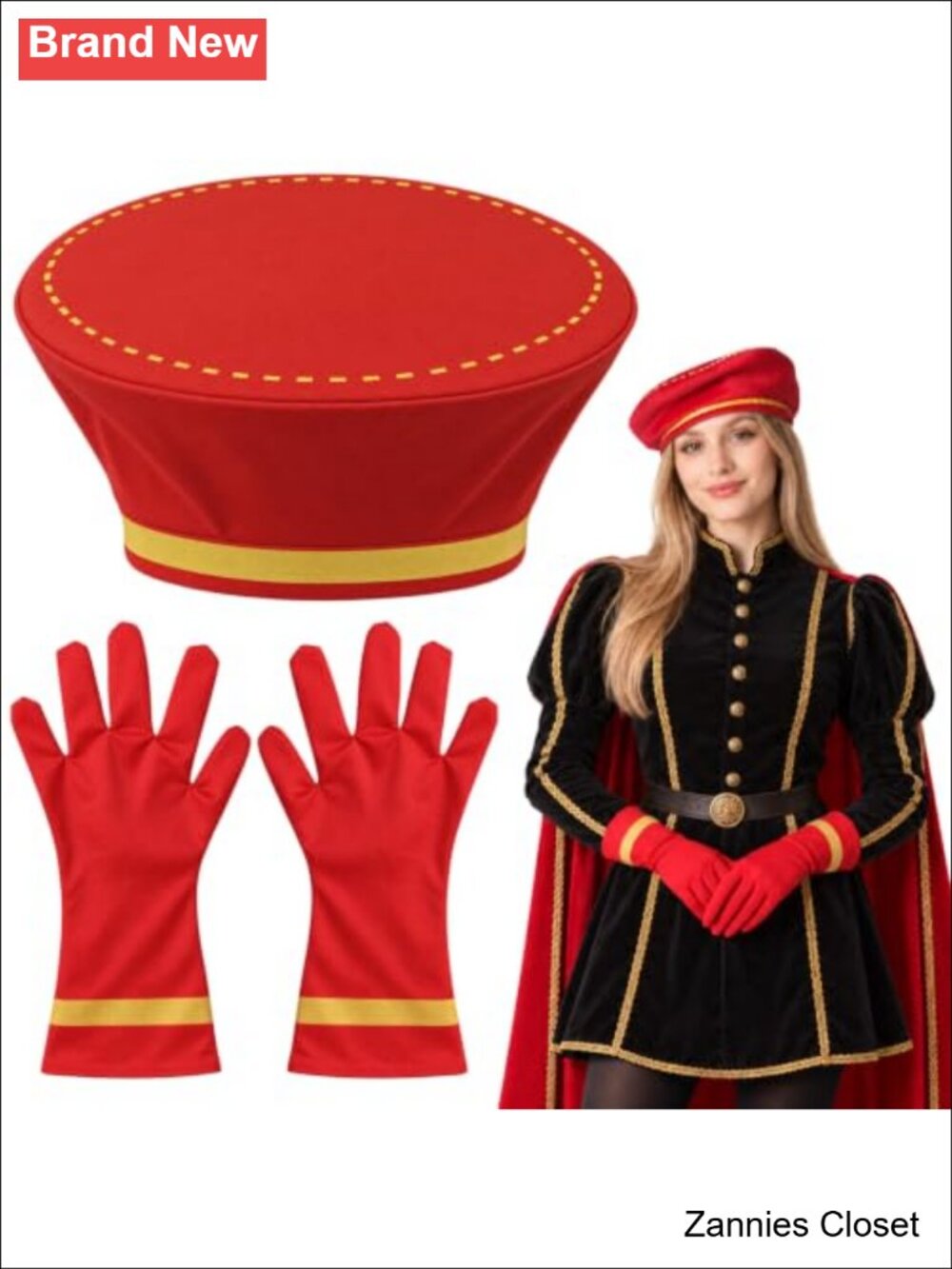 š» Renaissance King Hat & Gloves Set Adult Halloween Costume Accessories